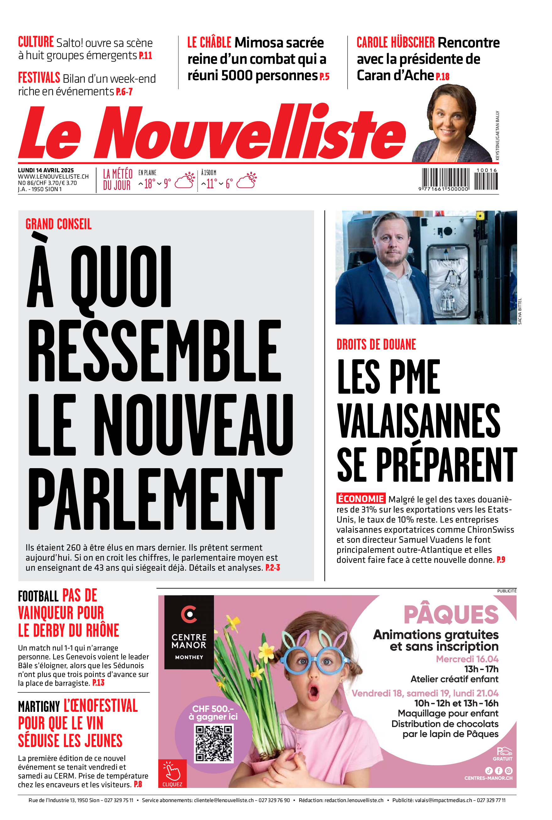 Lundi 14 avril 2025 Lundi 14 avril 2025