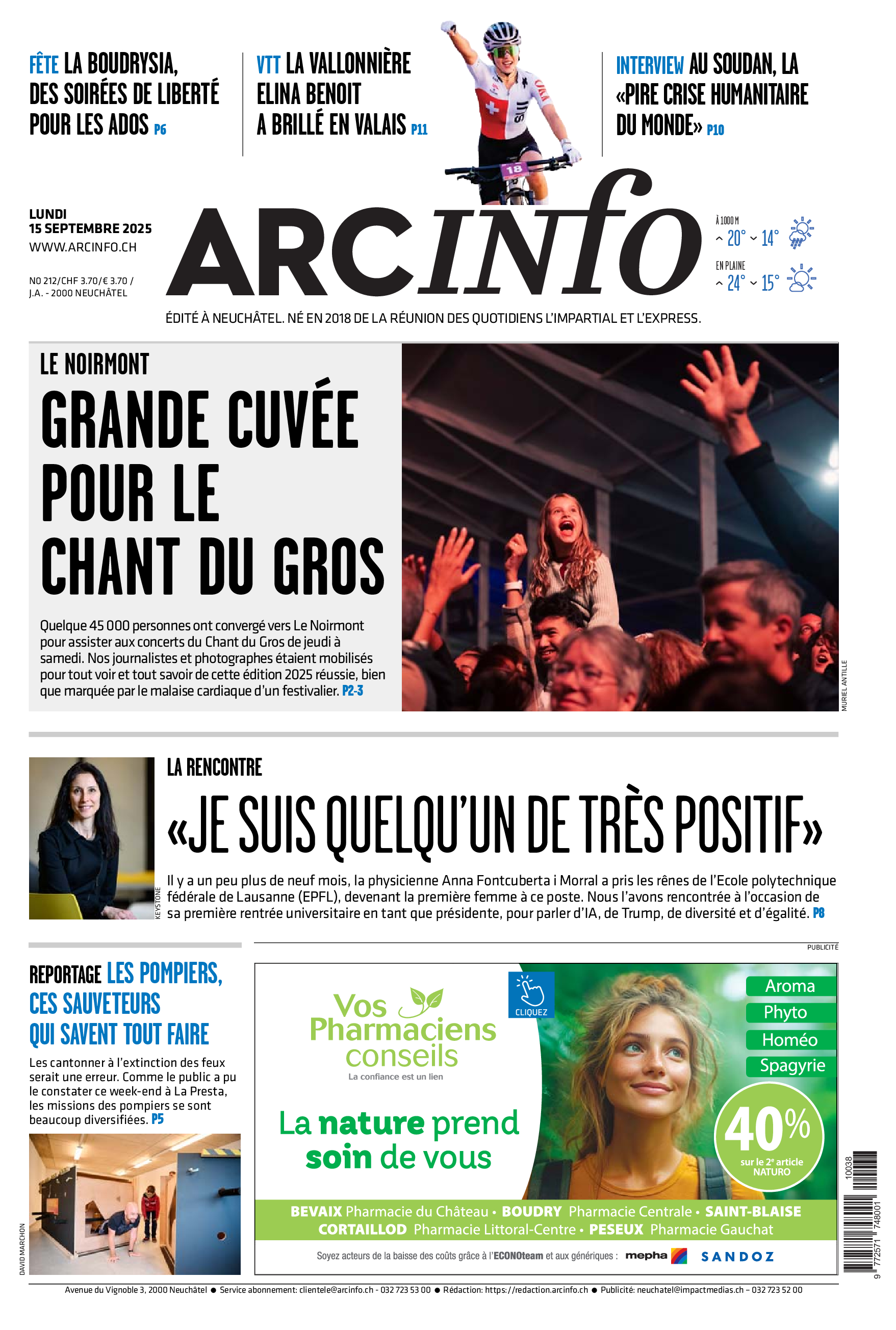 Lundi 15 septembre 2025
