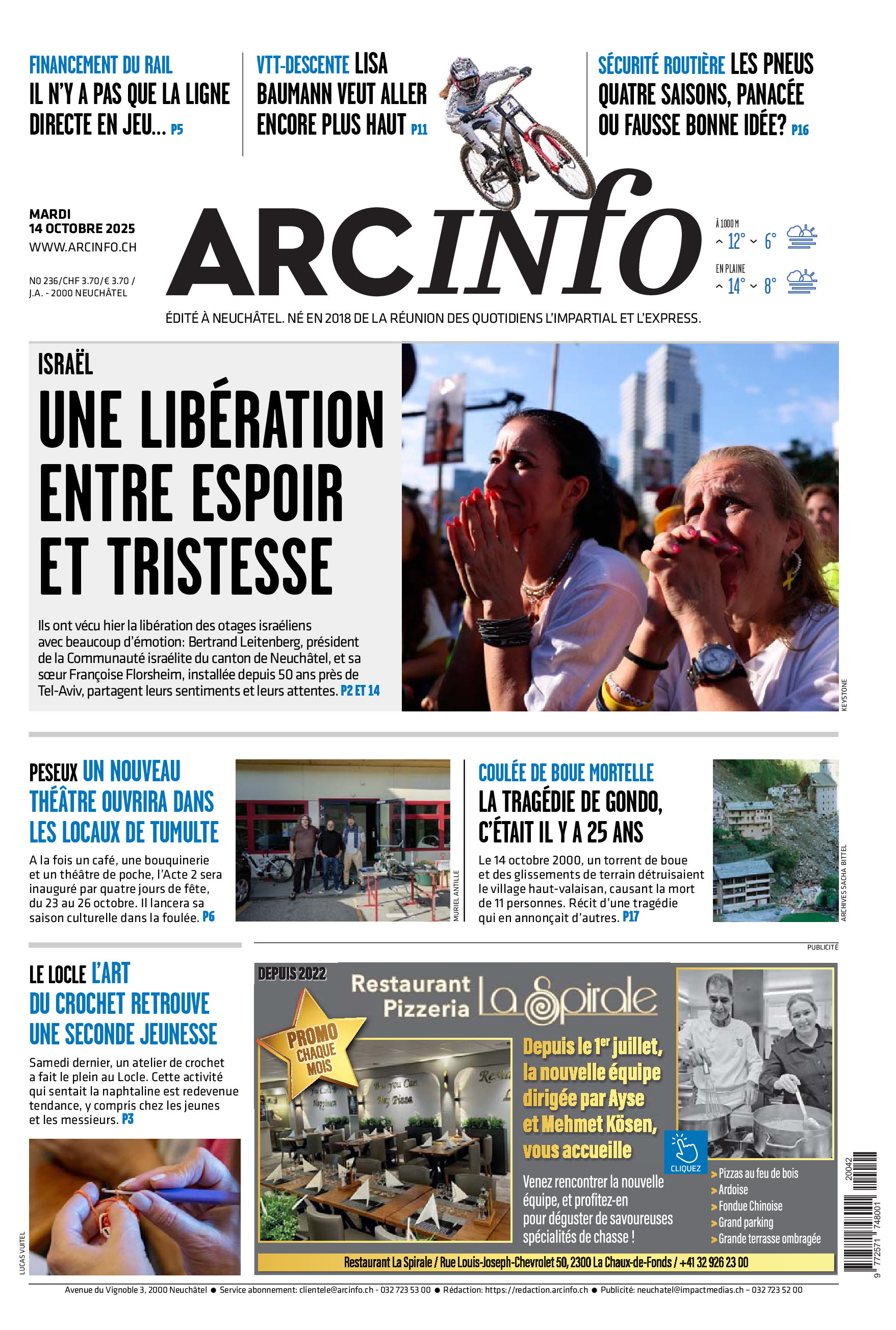 Mardi 14 octobre 2025