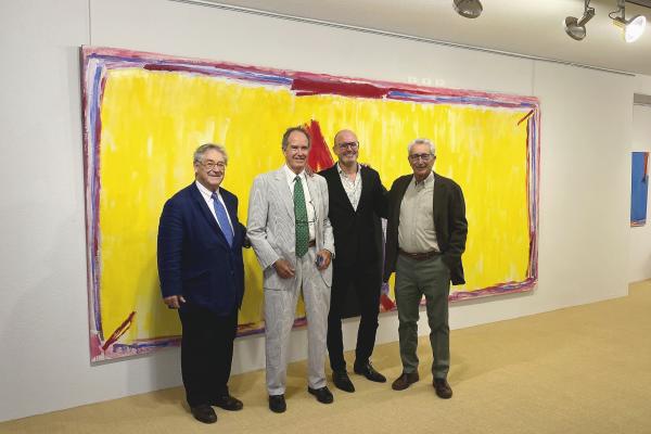 François Ditesheim, Tony Guerrero, Patrick Maffei et Josep Aubert devant «Frigiliana», une oeuvre de 1985. SP